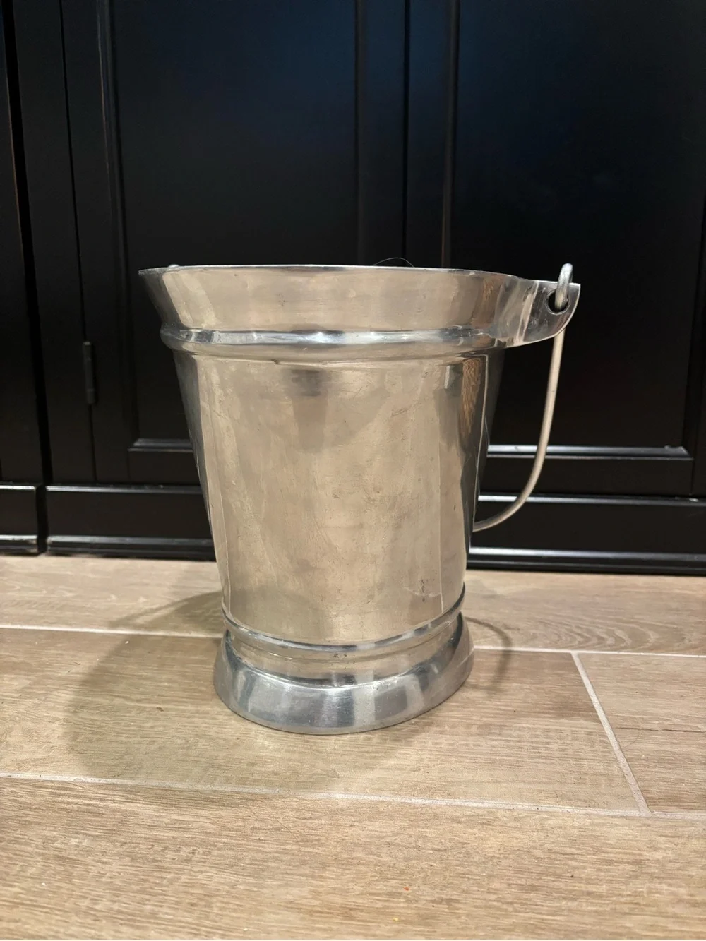 Pottery Barn Silver Champagne Ice Bucket Cooler Vase Planter Metal Heavy